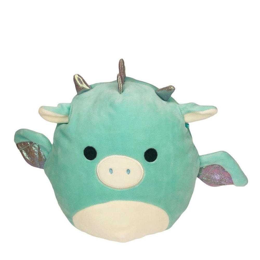 Kellytoy Squishmallow Drew The Dragon, Aqua 8”